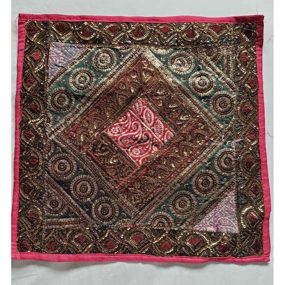 Set Of 2 Handmade Embroidered Pillow Covers Made In India - Picture 4 of 6